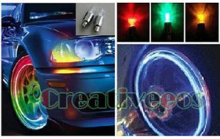 2x Bike/Motorcycle Wheel Tyre Tire Valve Caps Covers Neon LED Lights 
