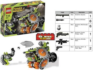 LEGO 8963 Power Miners Rock Wrecker 2 Minifigures + BrickArms Guns New 
