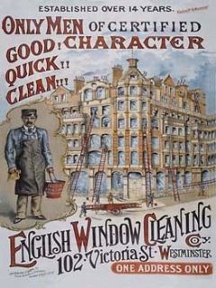   Window Cleaning Metal Sign, Victorian Westminster, Retro Kitchen Decor
