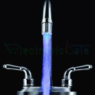   Sensor 3 Color RGB Glow Shower LED Light Water Faucet Tap USA
