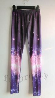 Women Aurora Space Galaxy Graphic Printed Leggings Pants Tights K1J