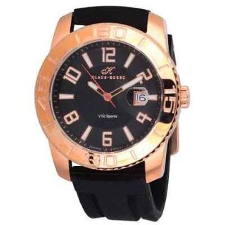 Klaus Kobec Mens Black Silicon Strap V12 Sports Watch Copper Coloured 