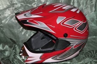 PGR MX Motocross Dirt Bike Quad Cross Snow Mobile Helmet Red Pink M