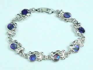 Inch Purple Koala Bear Bracelet genuine Paua Shell inlay 17.8 cm