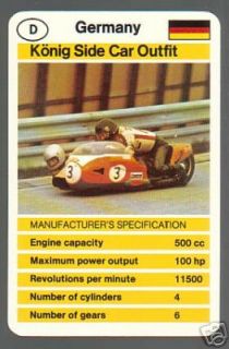 konig side car outfit race motorcycle 1970s card koenig from
