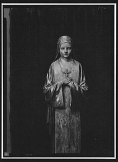   Statue of St. Theresa by Mario Korbel vintage black & white phot H217