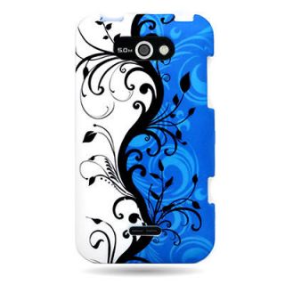 BLUE VINES HARD PHONE SNAP ON COVER CASE FOR METRO PCS LG MOTION 4G 