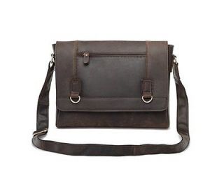 Vintage Style Leather Messenger Bag Mailbag Laptop Case Satchel 