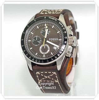fossil mens chronograph brown leather watch ch2599 one day shipping