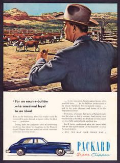 1947 cattle rancher art packard super clipper print ad time