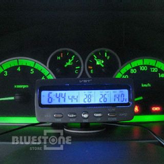 New LCD Digital Vehicle Car Thermometer Voltmeter Monitor Calendar 