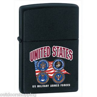   US MILITARY ARMED FORCES AUTHENTIC ZIPPO   Refillable Fluid Lighter