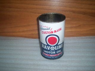 Vintage McColl Frontenac Havoline Motor Oil Can Tin 1 Imperial Quart 