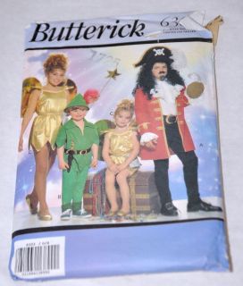 PATTERN Butterick 6303 Costume Boys Girls Peter Pan Tinkerbell Captain 