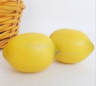 4pcs Large Lemons Decorative Plastic Artificial Fruit ornament to home 