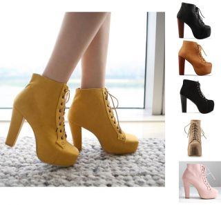 New Fashion Ladies Lita platforms high heels Lace Up Ankle shoes boots 