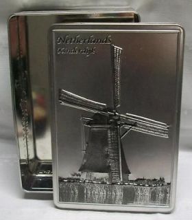 Stollwerck (German) Tin w/Embossed Windmill Design Netherlands 