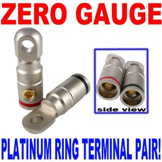 Platinum 0 Gauge Power Wire Ring Terminal Pair Zero 0/1 Brand New Fast 