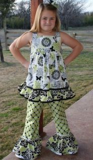 Custom Boutique Girls Butterfly Kisses Top & Pant Set 2345678 10