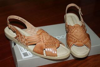 Natural Leather Huarache Shoes Sandals Soft Spots Size 9 NIB