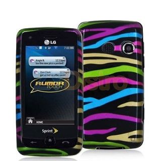 rainbow zebra skin case cover for lg rumor touch ln510