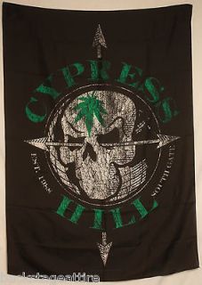 CYPRESS HILL Vintage Skull Skull & Compass Textile Fabric Cloth Poster 