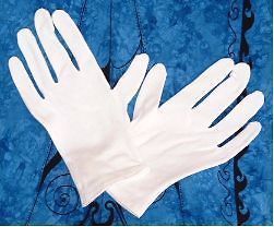 pair 100% Cotton Gloves X LARGE White Unisex Hypoallergenic hemmed 