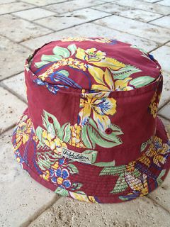 NWT Polo Ralph Lauren Hawaiian Bucket Hat Mens S/M Vintage Red Floral 