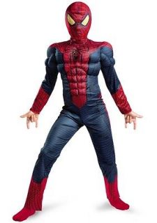Spiderman Movie Costume LIGHT UP Boys Child Muscle Padded New (S,M, L 