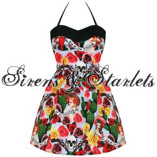   NEW HELL BUNNY CAN CUN FLORAL MEXICAN MINI PARTY PROM SUMMER DRESS