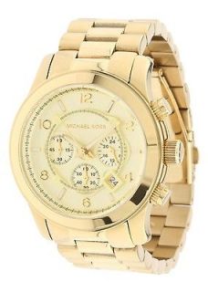 Brand new Michael Kors MK8077 Gold Oversized Chronograph Steel Man`s 