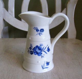 lord nelson pottery england blue floral small pitcher time left