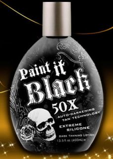 paint it black 50x tanning lotion with  free