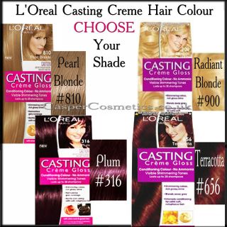 Loreal Casting Creme Gloss Hair Colour Blonde, Plum or Terra Cotta Red 