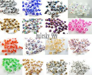 Wholesale 1000 Glass Crystal Finding Bicone Loose Spacer Faceted Bead 