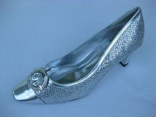 Pierre Dumas Womens Shoes NEW $44 Waltz Silver Pump Jewel 12 M