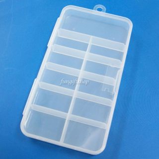 Plastic Empty Clear Containers Storage Box Case For Nail Art 100 Tips 