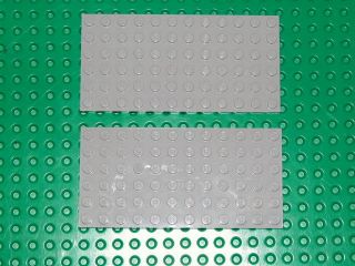 LEGO 2x Light Gray Plate 6 x 12 VGC 10030 pre 2003 10129 7180 Train 