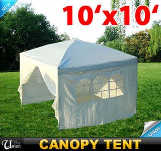 New 10x10 White Outdoor Gazebo Pop Up Party Wedding Tent Canopy With 4 