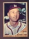   Topps #130 Autographed Frank Bolling EX/Mt NICE Milwaukee Braves