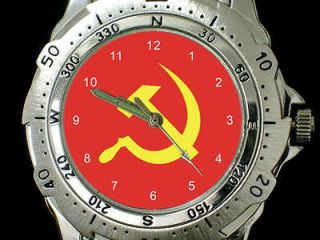 v323 hammer and sickle communist ussr cccp kgb watch new