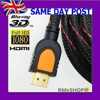 2M 1.4V HDMI Cable Lead Cord HDTV 3D PS3 XBOX 2160P UK