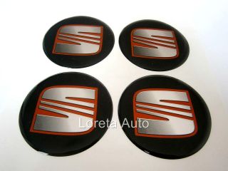   Stickers Decal Wheel Center Caps 4pcs 60mm Black IBIZA TOLEDO LEON