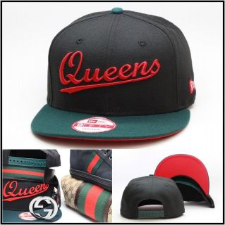 New Era New Queens Premium Custom Snapback Hat Black / Green / Red