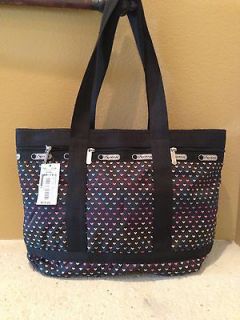 NWT LeSportsac Medium Travel Tote In  HEARTBEAT Print With Small 
