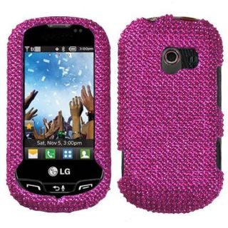 For LG Extravert Crystal Diamond BLING Hard Case Phone Cover Hot Pink