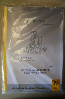JCB 930 2WD 4WD 444 ENGINE ROUGH TERRAIN FORKLIFT PARTS MANUAL new in 