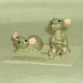 Mouse Family Gift Box #FS105   Hagen Renaker Ceramic Miniature Mouse 