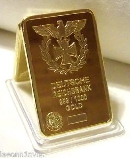 Newly listed 1 OZ GERMAN GOLD EMPIRE BANK IRON EAGLE WW1 WW2 .999 24K 