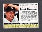 1961 POST CEREAL #34 Frank Baumann CHICAGO WHITE SOX EX MINT ( BOX 